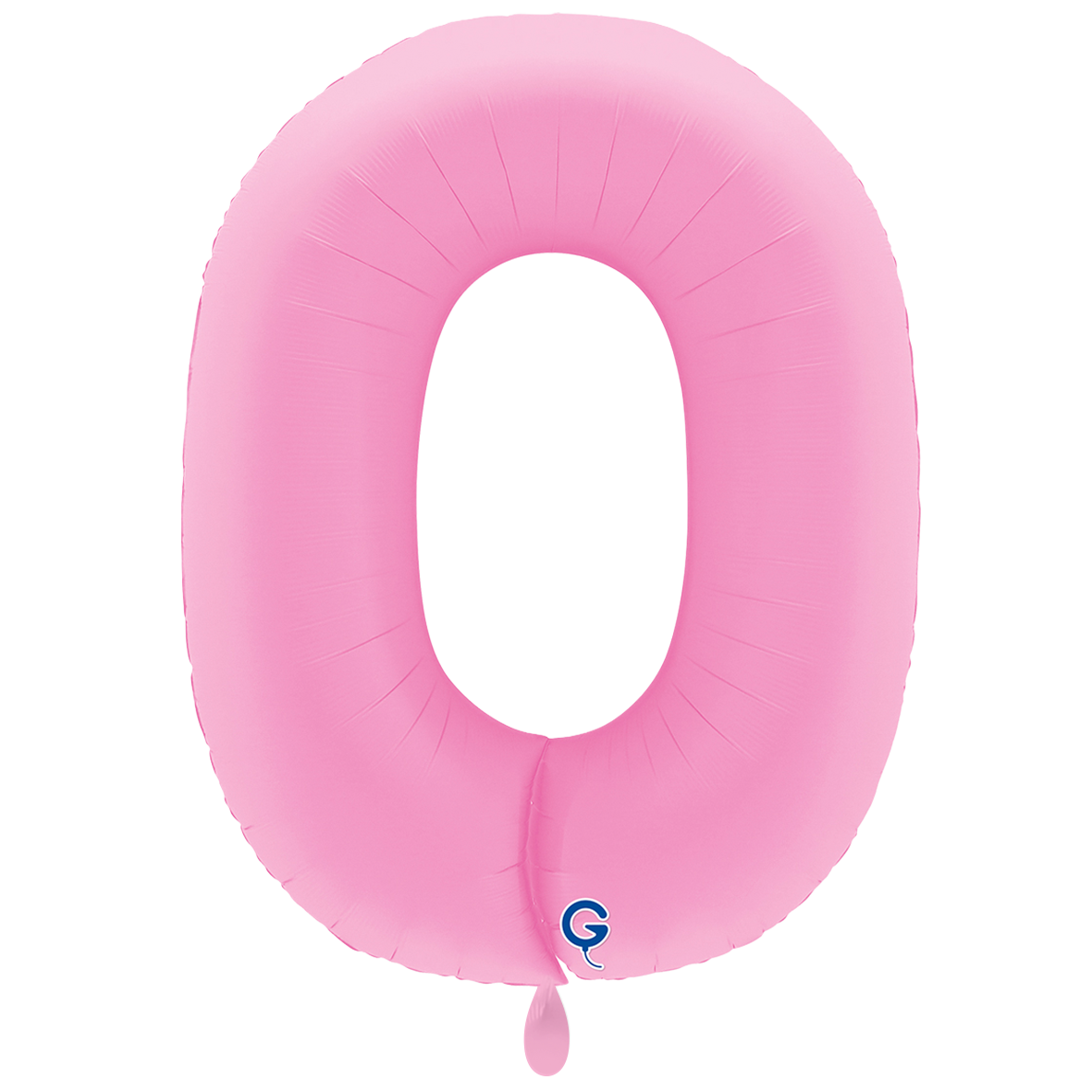 1 Ballon XXL - Cijfer 0 - Zacht Mat Sakura Roze