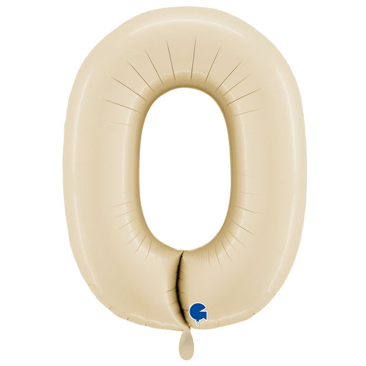 1 Ballon géant - Chiffre 0 - Crème satinée