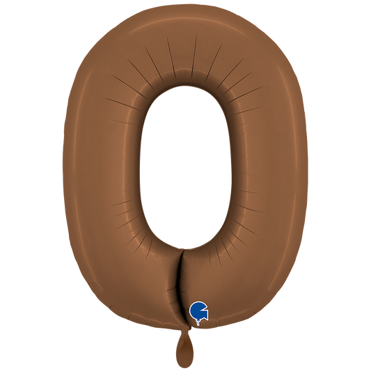 1 Ballon XXL - Chiffre 0 - Chocolat satiné