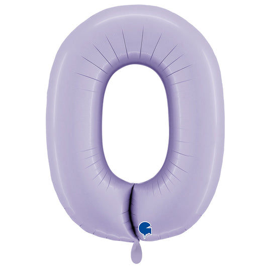1 Ballon XXL - Chiffre 0 - Satin Lilas