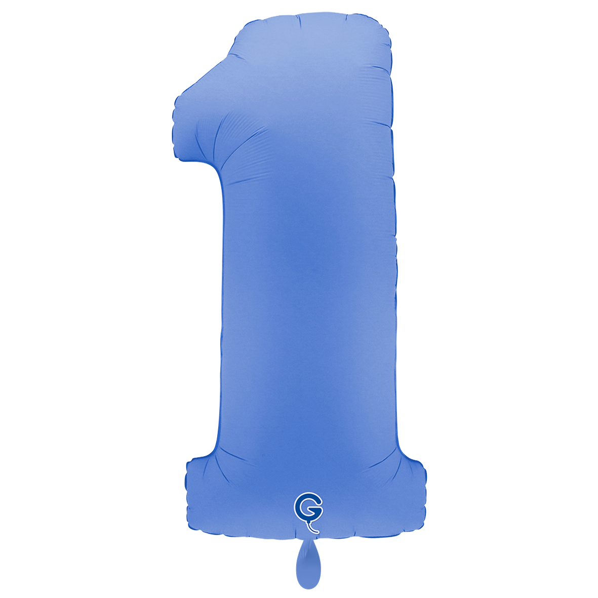 1 Ballon XXL - Zahl 1 - Soft Matt Lotusblau