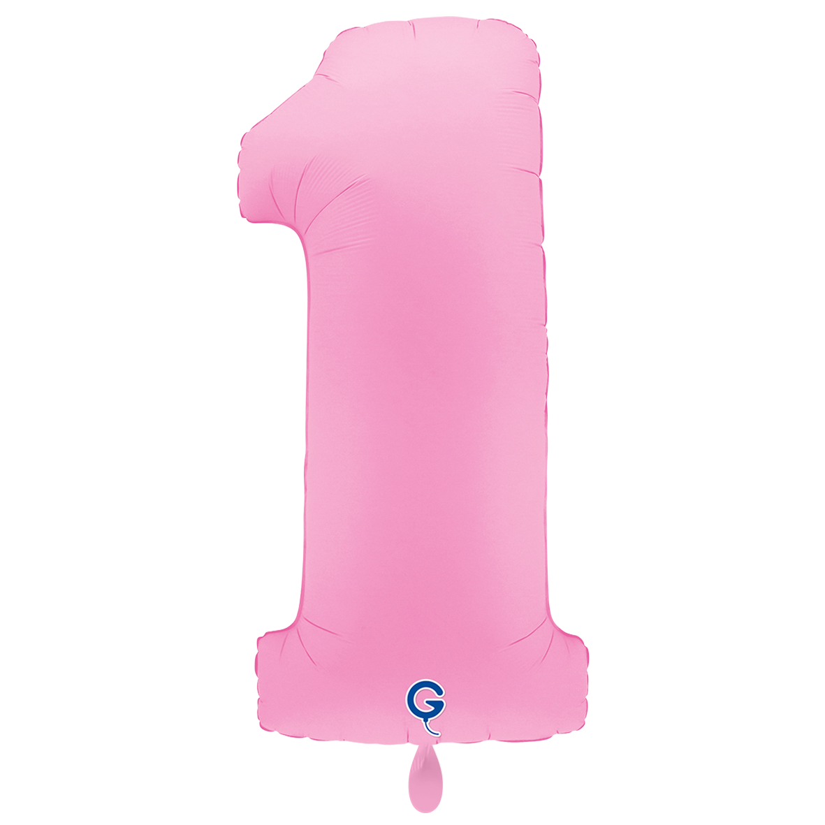 1 Ballon XXL - Cijfer 1 - Zacht Mat Sakura Roze