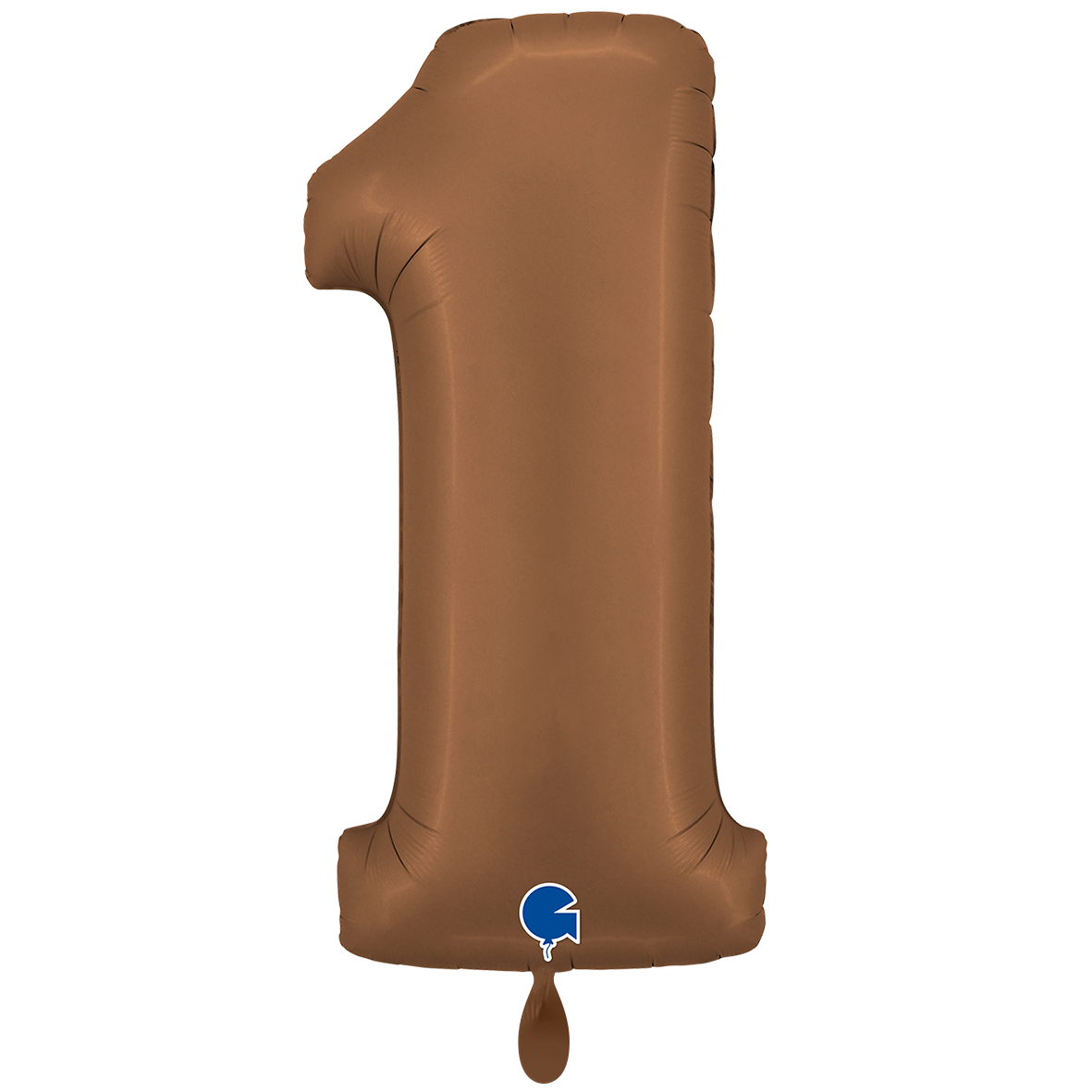 1 Ballon XXL - Cijfer 1 - Satijn Chocolade