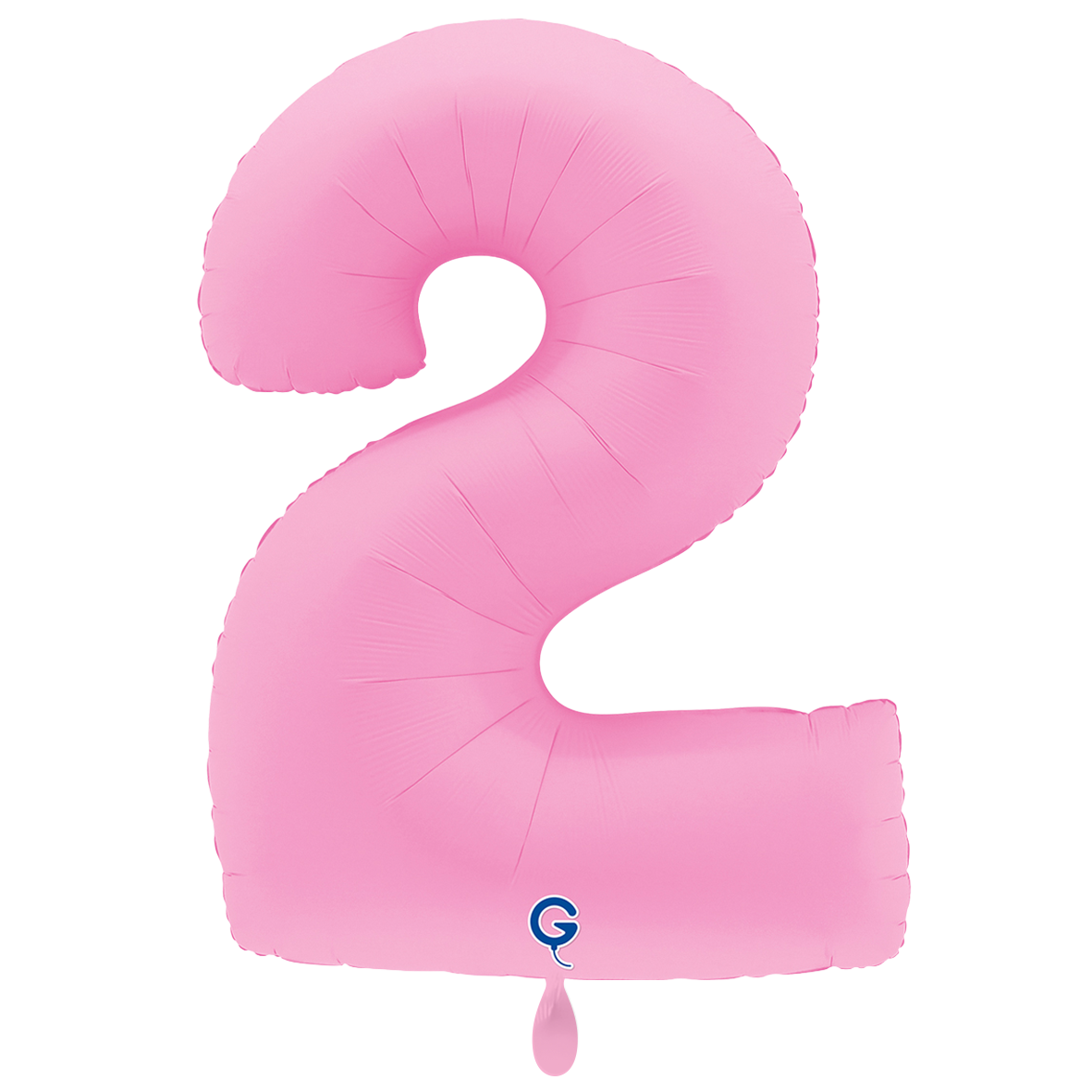 1 Ballon XXL - Chiffre 2 - Rose Sakura mat doux