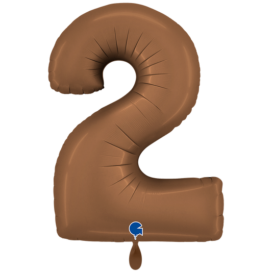 1 Ballon XXL - Chiffre 2 - Chocolat Satin