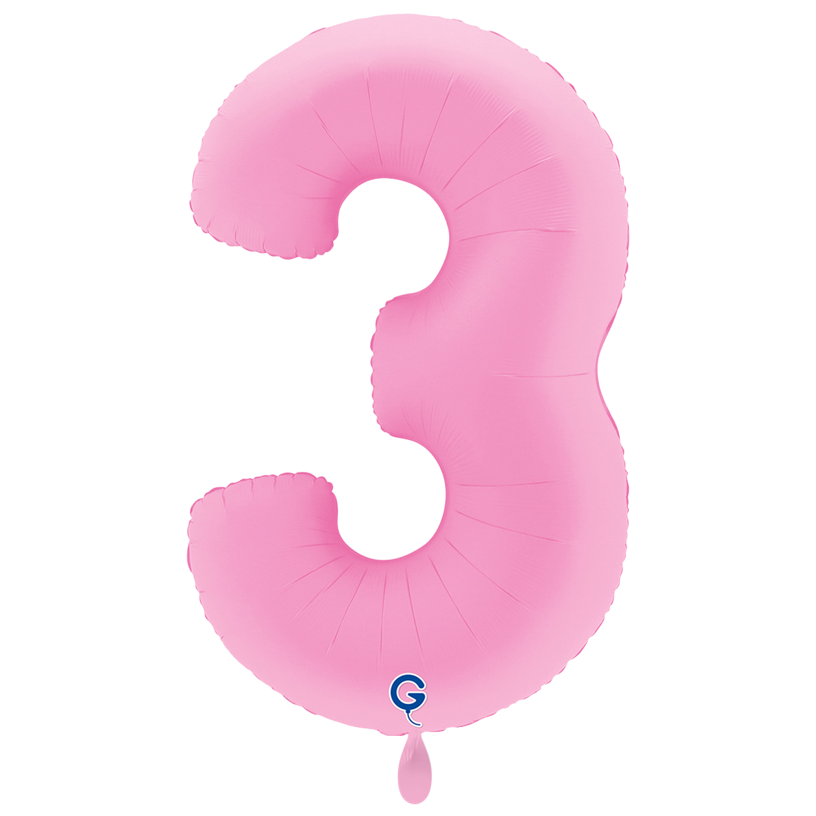 1 ballon XXL - Chiffre 3 - Rose Sakura Mat Doux