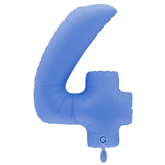 1 Ballon XXL - Chiffre 4 - Bleu Lotus mat
