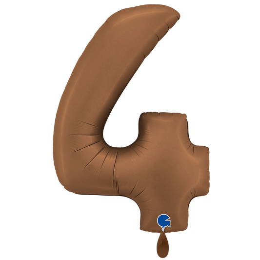 1 Ballon XXL - Chiffre 4 - Satin Chocolat