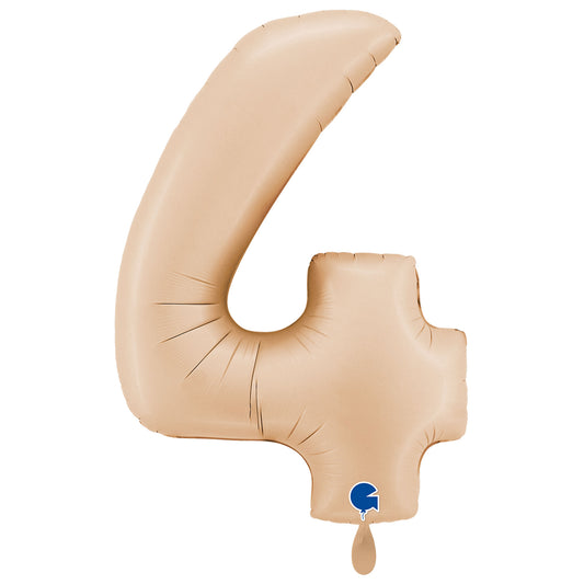 1 Ballon géant - Chiffre 4 - Satin Nude