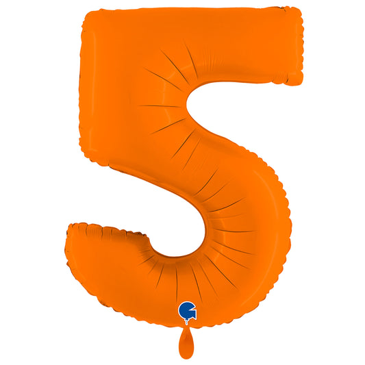 1 Ballon XXL - Chiffre 5 - Orange mat