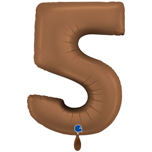 1 Ballon XXL - Chiffre 5 - Chocolat Satin