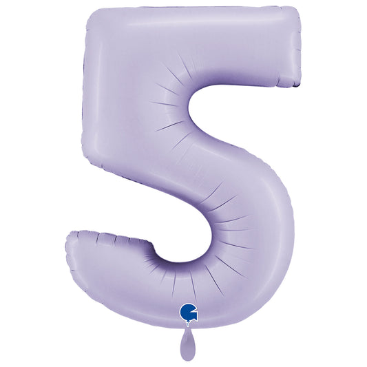 1 Ballon XXL - Chiffre 5 - Satin Lilas