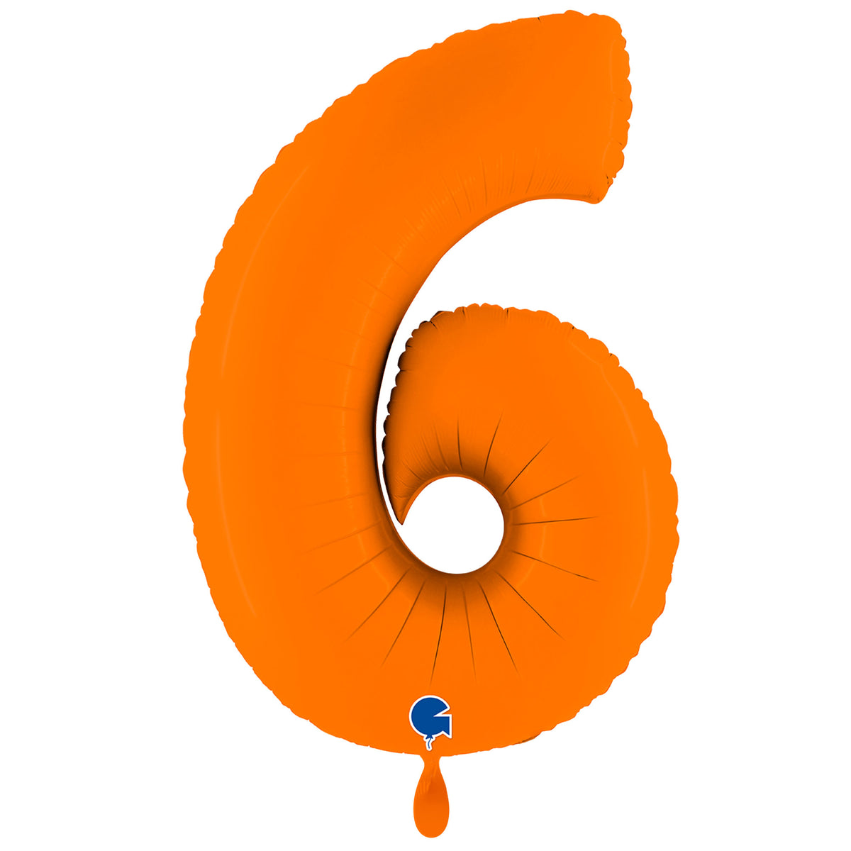 1 Ballon XXL - Chiffre 6 - Orange Mat