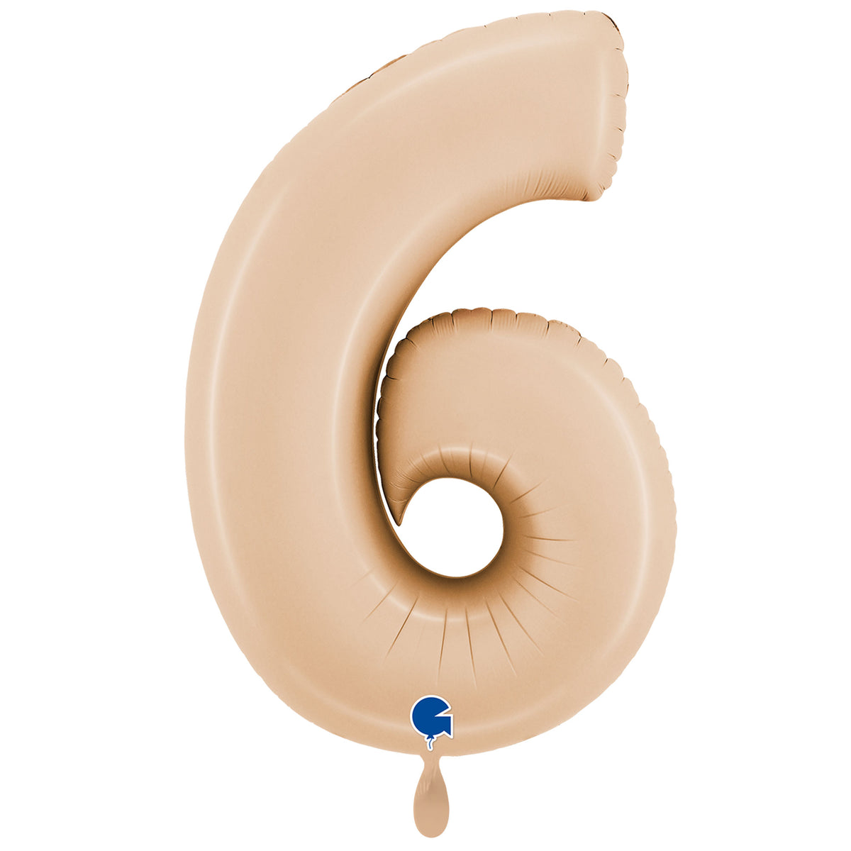 1 ballon XXL - Chiffre 6 - Satin Nude