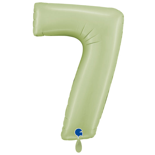 1 Ballon XXL - Chiffre 7 - Vert Olive Satiné