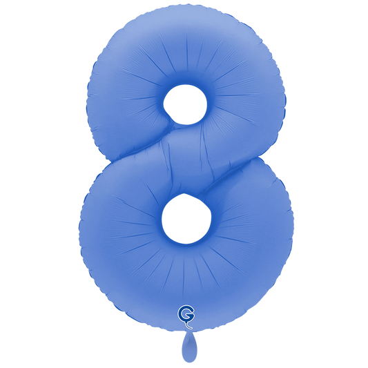 1 Ballon XXL – Chiffre 8 – Bleu Lotus Mat Doux