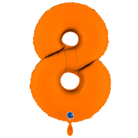 1 Ballon XXL - Chiffre 8 - Orange mat
