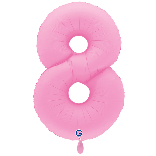 1 Ballon XXL - Chiffre 8 - Rose Sakura Mat Doux