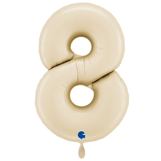 1 Ballon XXL - Chiffre 8 - Crème satinée