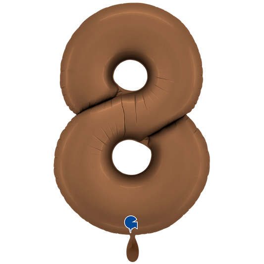 1 Ballon XXL - Zahl 8 - Satin Chocolate