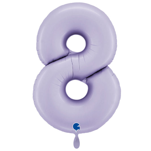 1 Ballon XXL - Chiffre 8 - Satin Lilas