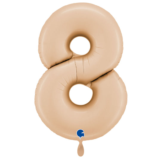 1 Ballon XXL - Chiffre 8 - Satin Nude