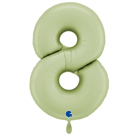1 Ballon XXL - Chiffre 8 - Vert Olive Satiné