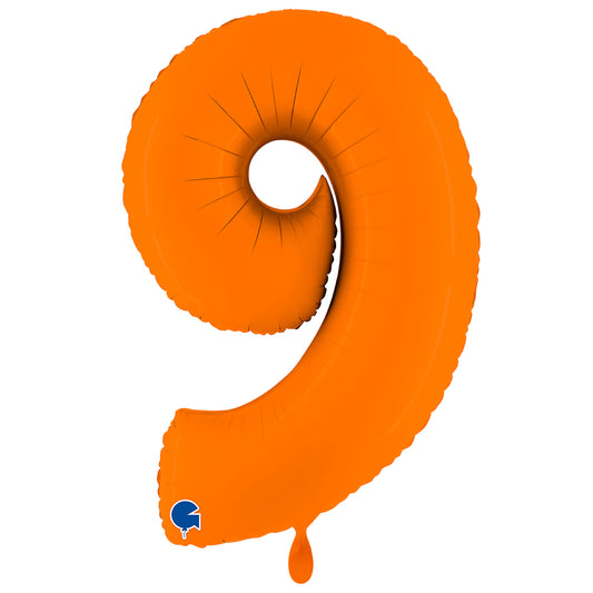 1 Ballon XXL - Chiffre 9 - Orange mat