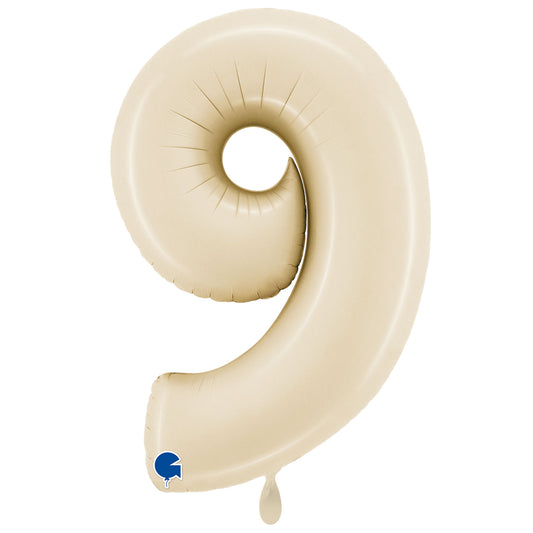 1 Ballon XXL - Chiffre 9 - Crème Satin