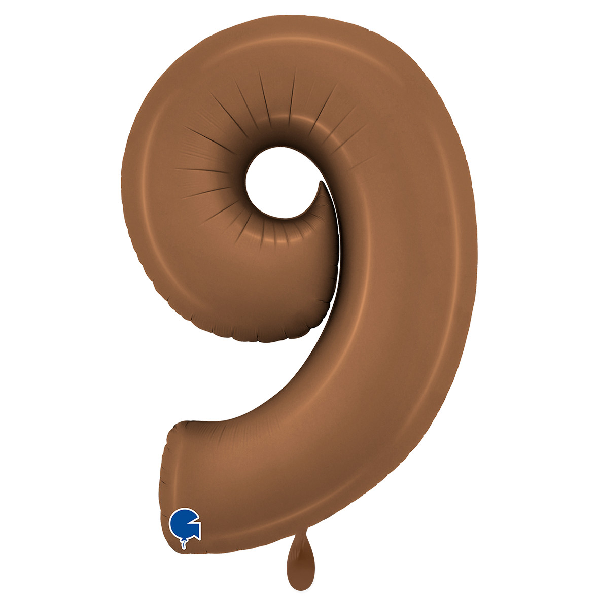 1 Ballon XXL - Nummer 9 - Satijn Chocolade