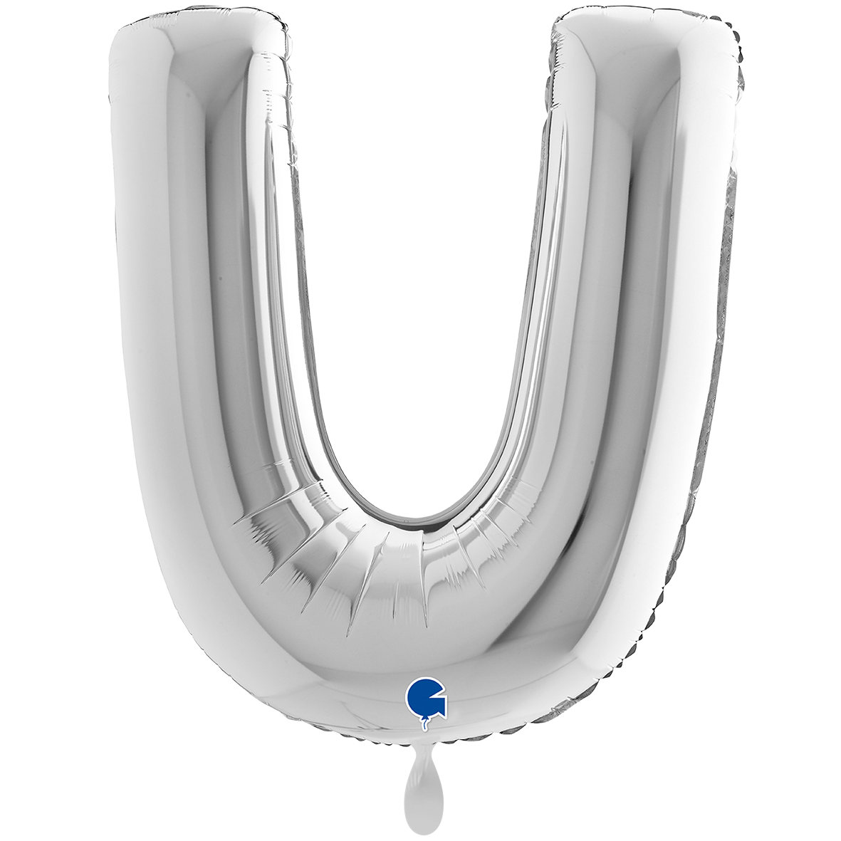 1 Ballon XXL - Letter U - Zilver