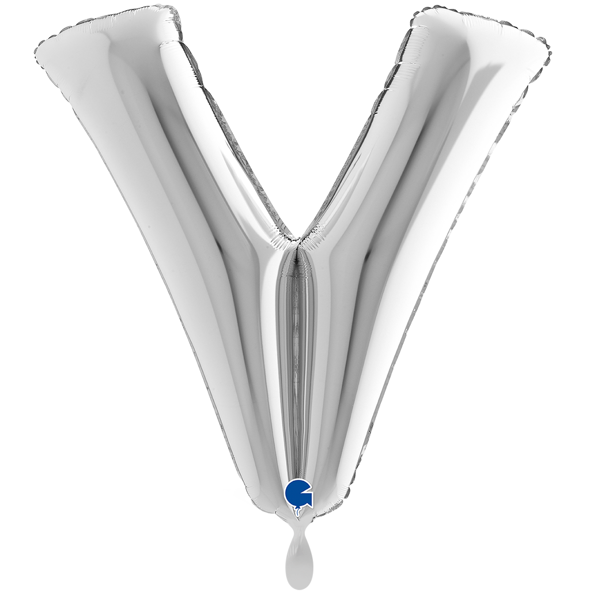 1 Ballon XXL - Letter V - Zilver