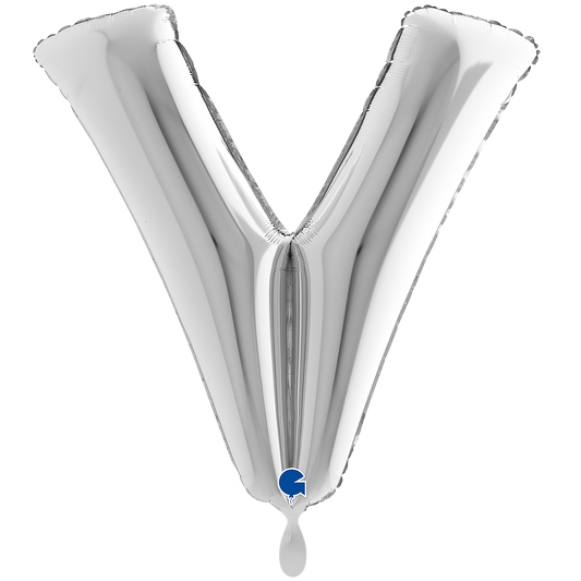 1 Ballon XXL - Letter V - Zilver