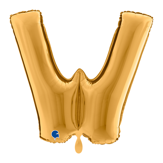 1 Ballon XXL – Letter W – Goud
