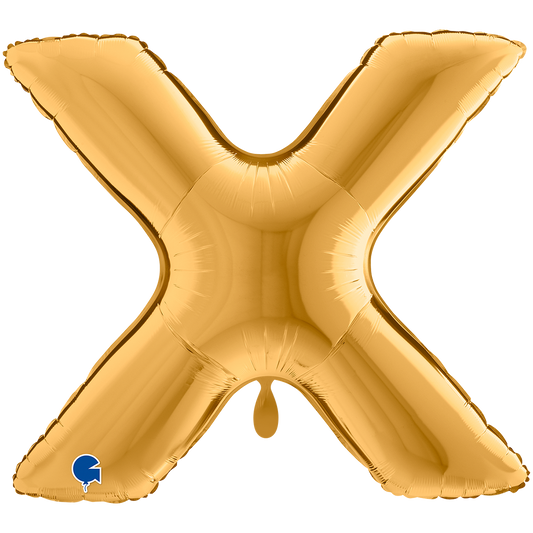 1 Ballon XXL - Letter X - Goud