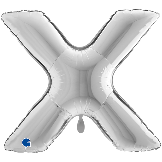 1 Ballon XXL - Letter X - Zilver