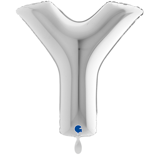 1 Ballon XXL - Letter Y - Zilver