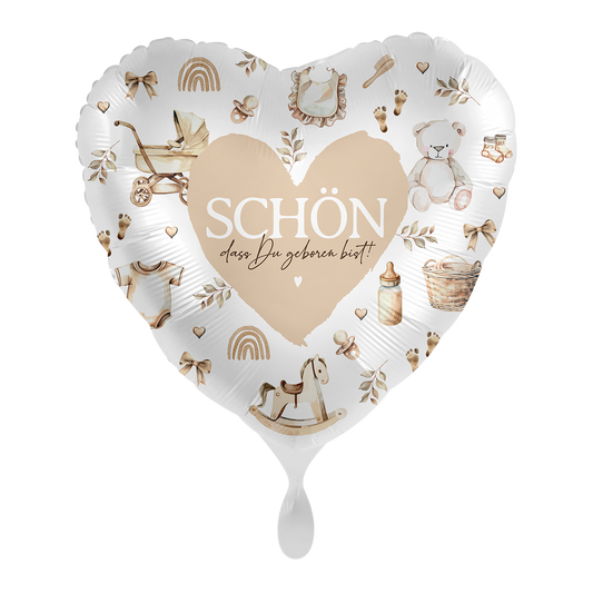 1 Ballon - Baby Neutraal - Fijn dat je geboren bent - NL
