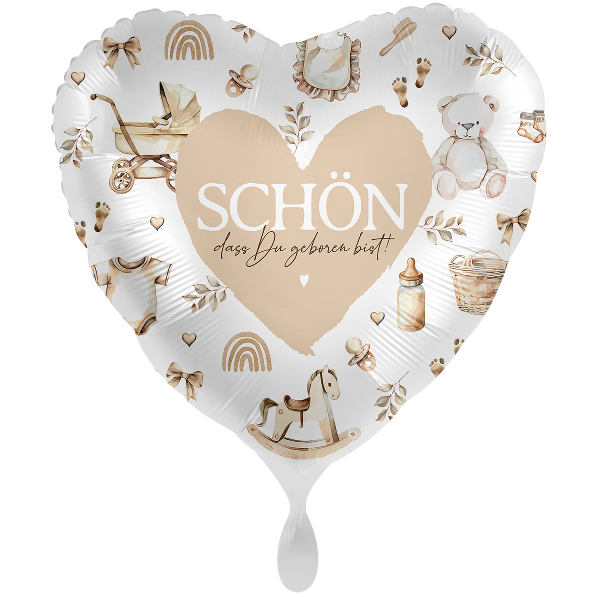 1 Ballon XXL - Baby neutral - Schön, dass du geboren bist
