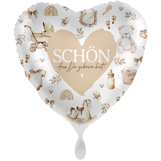 1 Ballon XXL - Baby neutral - Schön, dass du geboren bist
