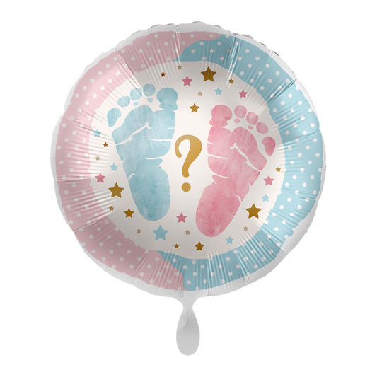 1 Ballon - Gender Reveal - Voetafdrukken - UNIEK