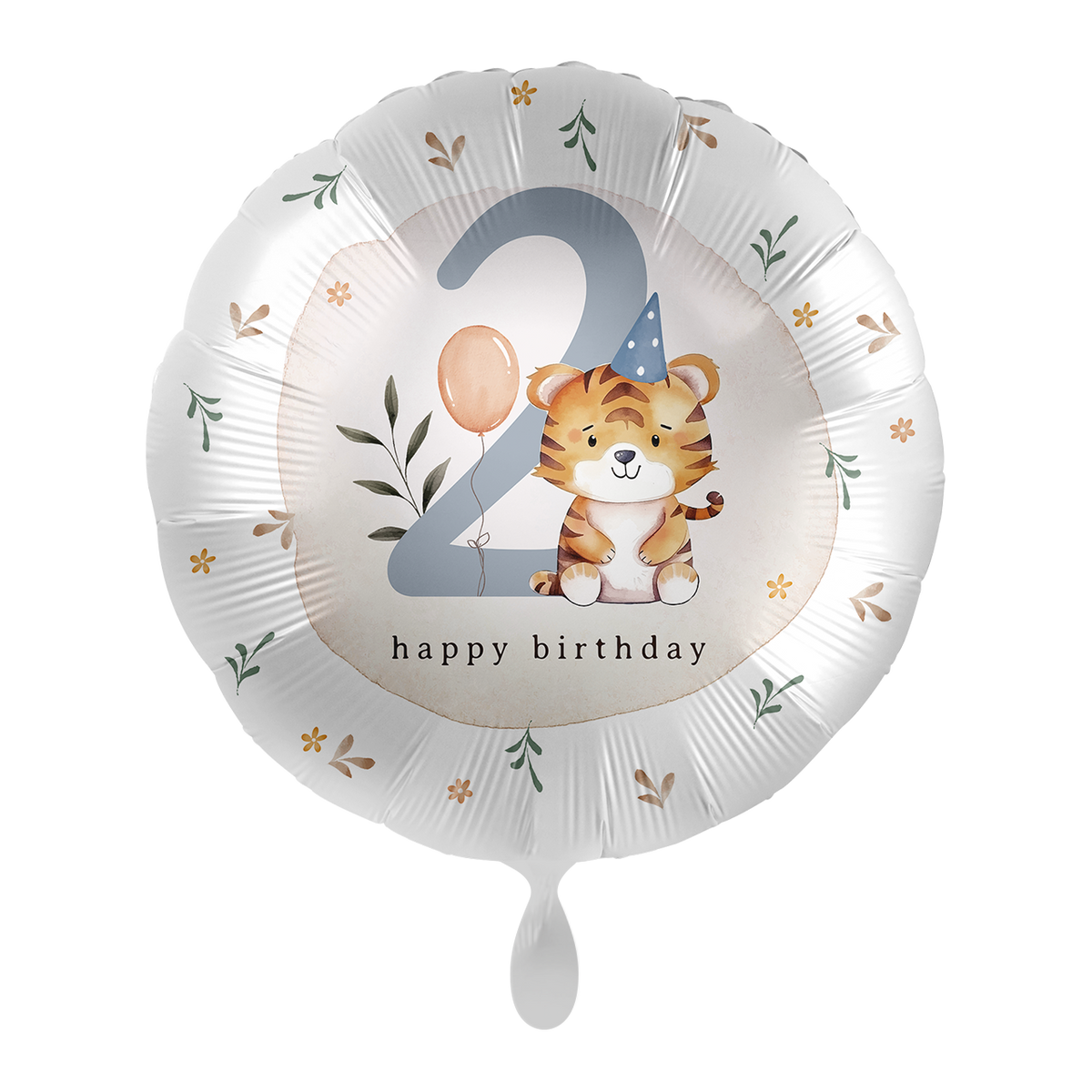 1 Ballon - Anniversaire enfant Garçon - Chiffre 2 Tigre - ANG