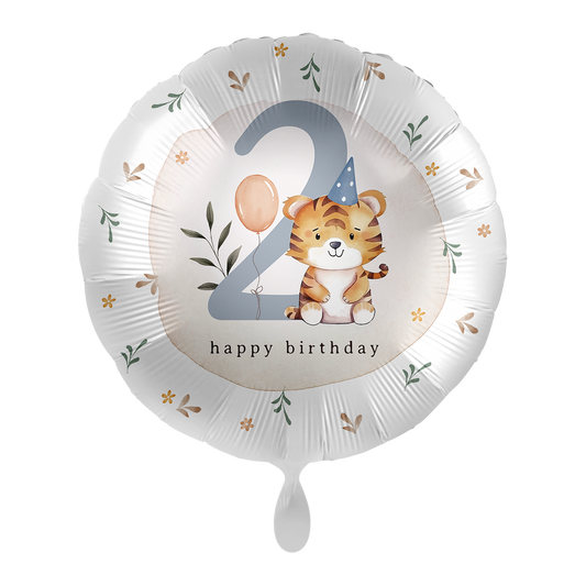1 Ballon - Anniversaire enfant Garçon - Chiffre 2 Tigre - ANG