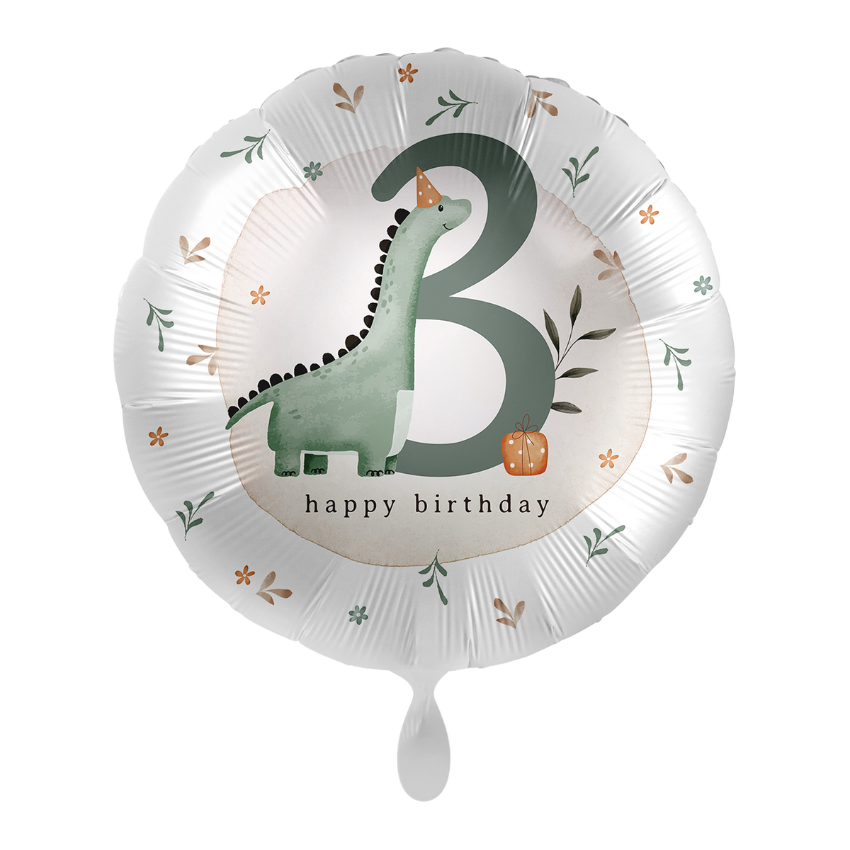 1 Ballon - Anniversaire enfant garçon - Chiffre 3 Dinosaure - ENG