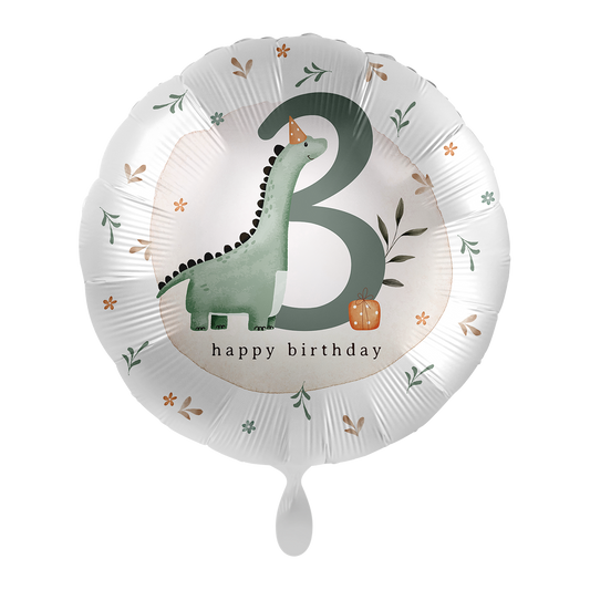 1 Ballon - Anniversaire enfant garçon - Chiffre 3 Dinosaure - ENG