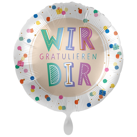 1 Ballon géant - Anniversaire à pois - FR