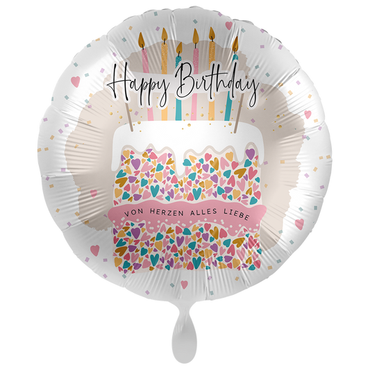 1 Ballon XXL - Joyeux Anniversaire Gâteau Coloré - FRA