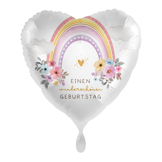 1 Ballon - Fleurs Arc-en-ciel Anniversaire - FRA