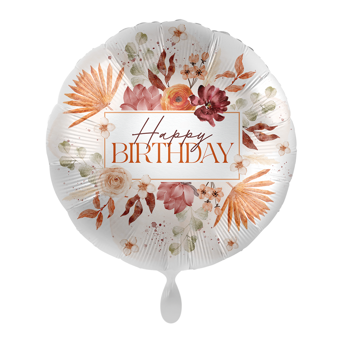 1 ballon - Joyeux anniversaire - Fleurs - FRA