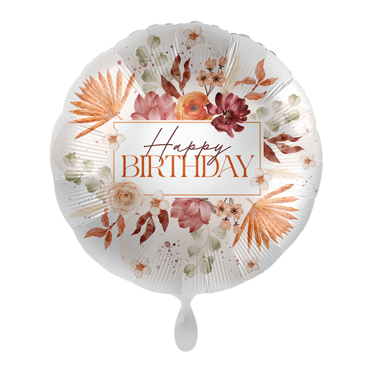 1 ballon - Joyeux anniversaire - Fleurs - FRA